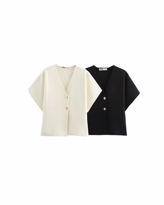 Veste tricotée à bouton